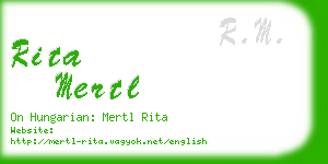 rita mertl business card